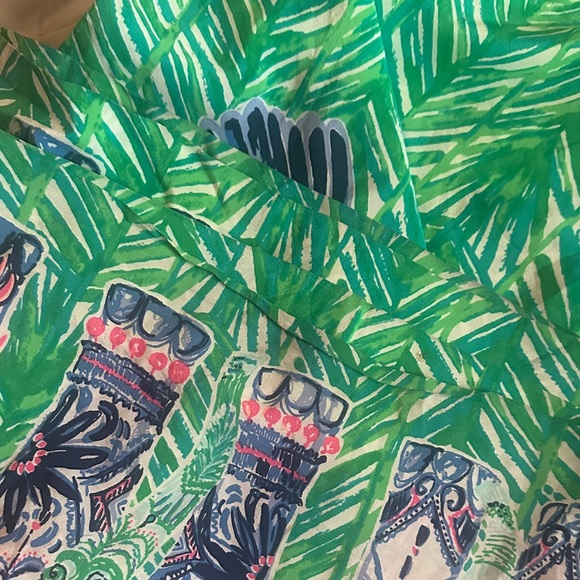 Lilly Pulitzer Green and Blue Lolani Pants 100% silk - Picture 10 of 10